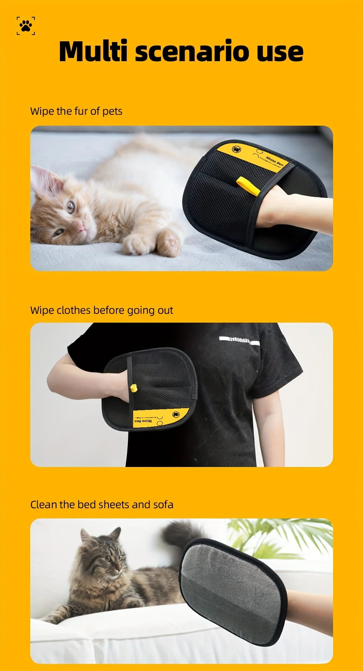 Double-Sided Pet Hair Gloves