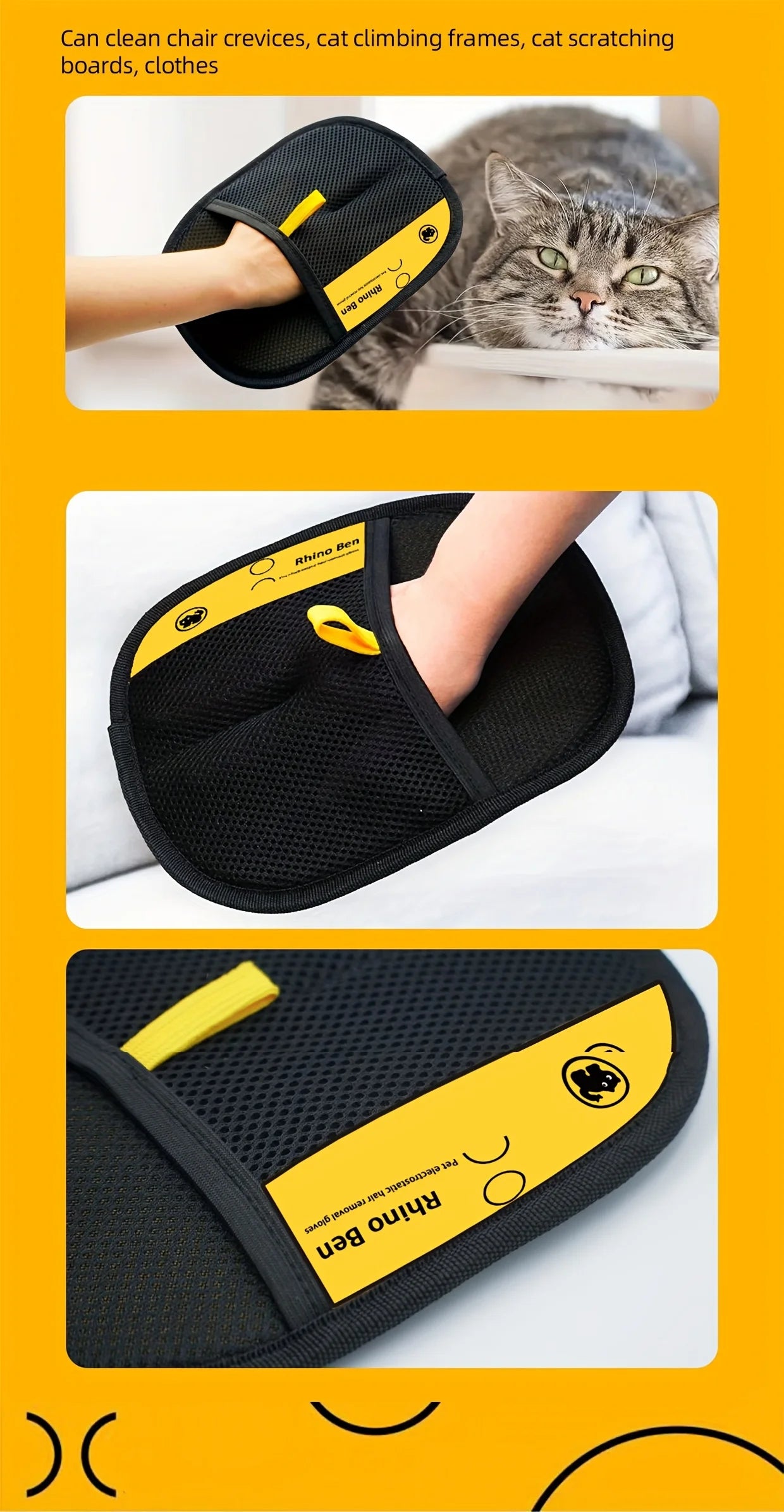 Double-Sided Pet Hair Gloves