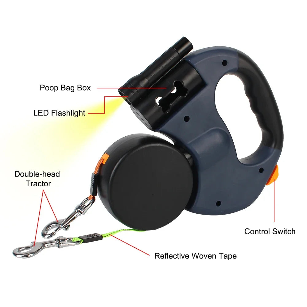 Dual-End Retractable Pet Leash
