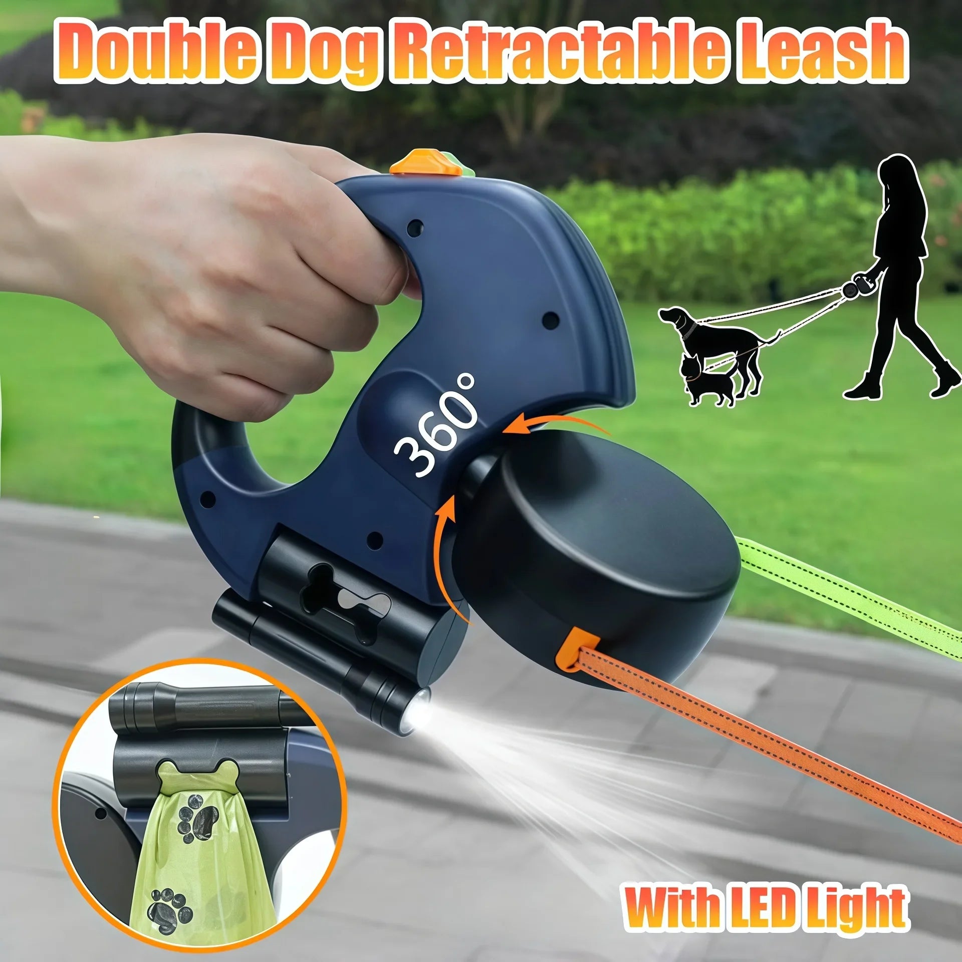 Dual-End Retractable Pet Leash