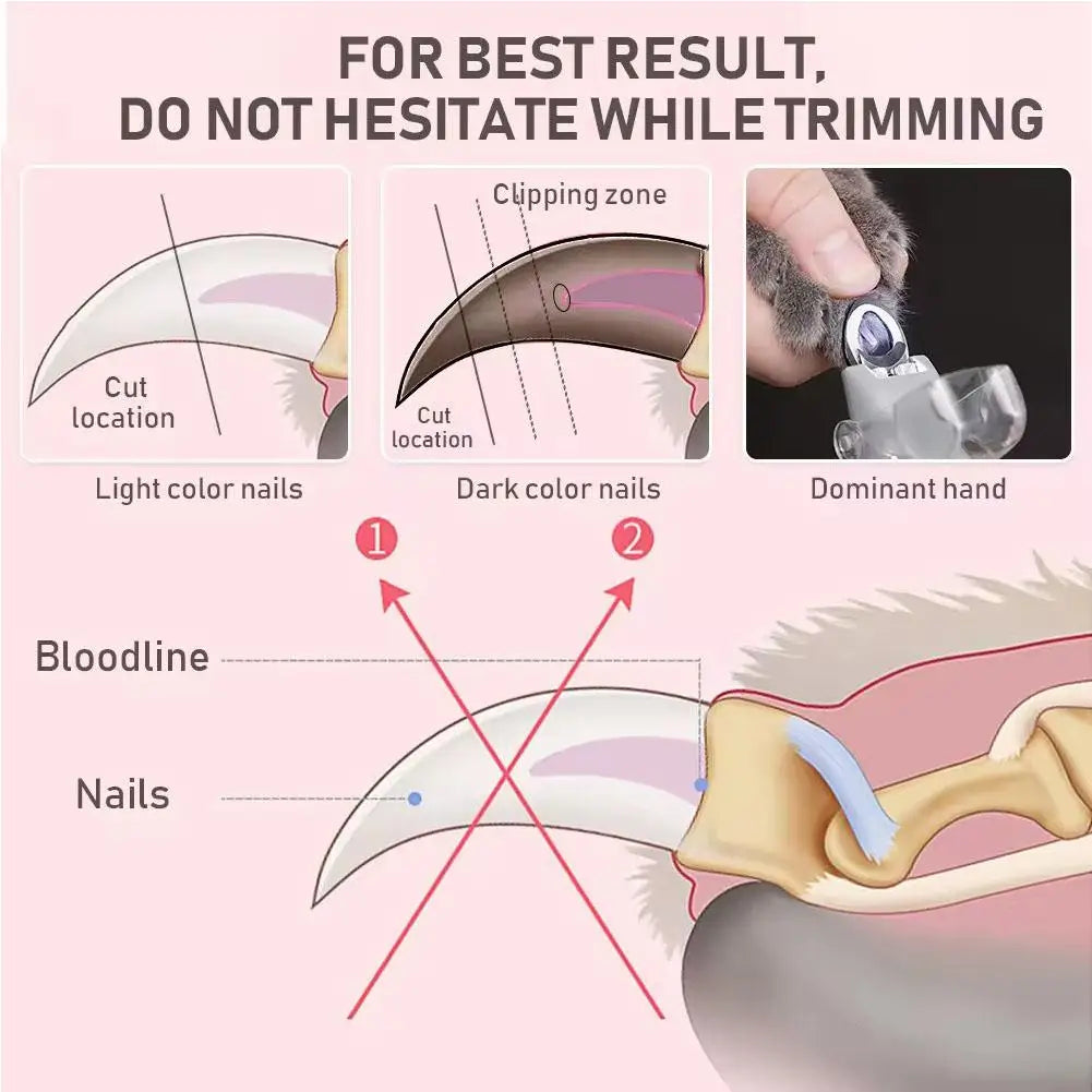 Professional Pet Nail Clippers with Led Light Pet Claw Grooming Scissors for Dogs Cats Small Animals Paw Nail Trimmer Pet Supply