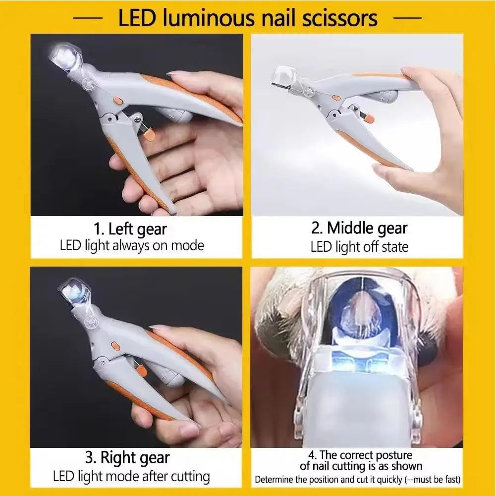 Professional Pet Nail Clippers with Led Light Pet Claw Grooming Scissors for Dogs Cats Small Animals Paw Nail Trimmer Pet Supply